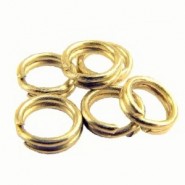 Metal Split rings 4mm double bent - Gold